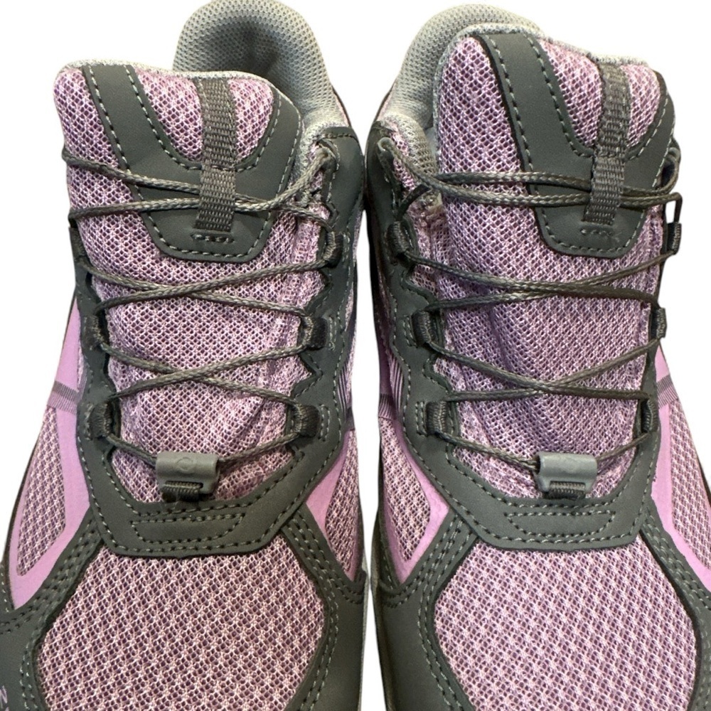 ZeroTie Hands Free Sneakers Size 8.5 Purple Gray Pull On Tying Mechanism On Back - Picture 5 of 14